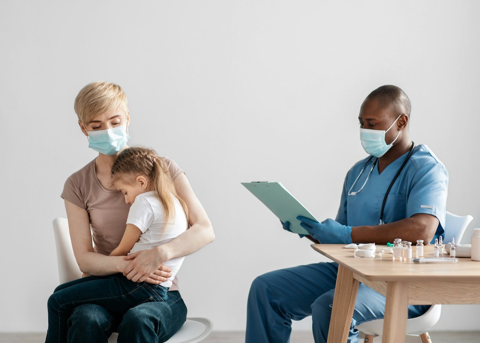 Vaccination against childhood diseases, emotions of children at medical injecting
