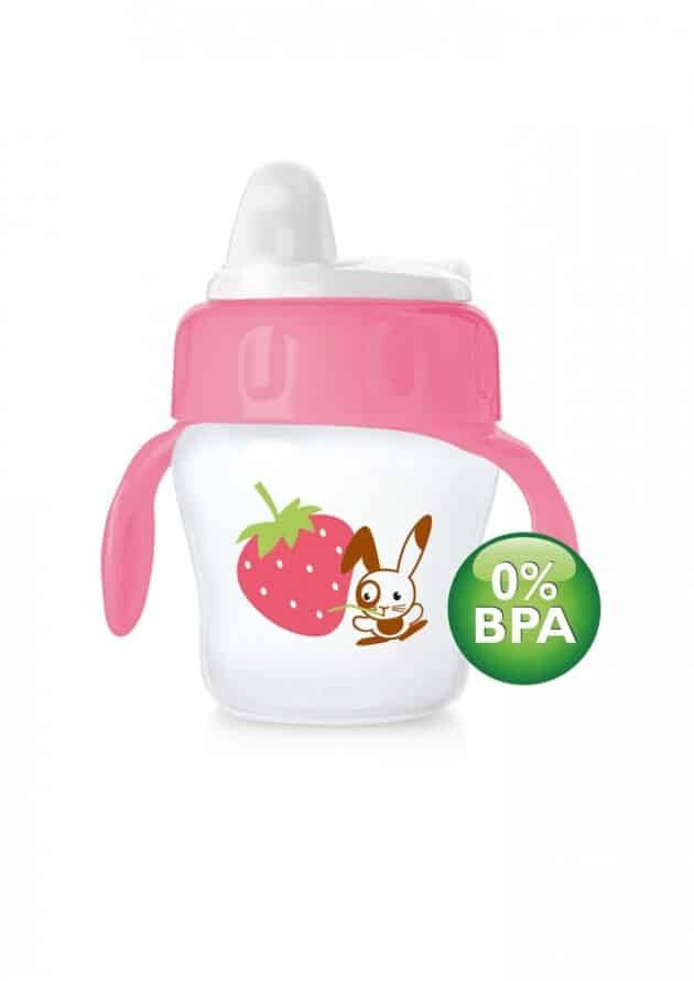 Avent Desenli Magic Damlatmaz Bardak 200 Ml Yumuşak Uçlu - Pembe