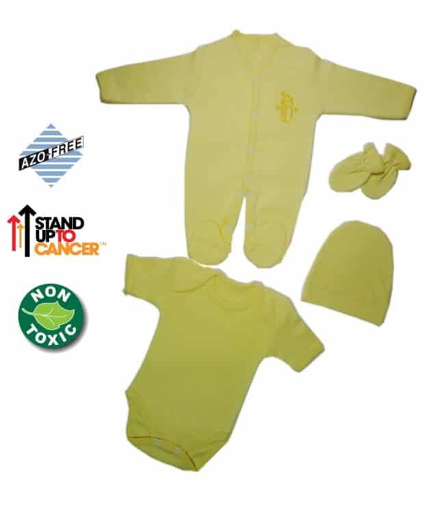 Sema Bebe 4 Lü Premature Tulumlu Set - Sarı
