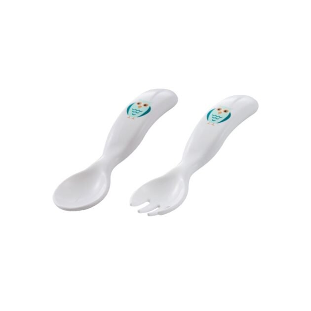 Mamajoo Desenli Kaşık &Amp; Çatal Seti / Beyaz Baykuş
