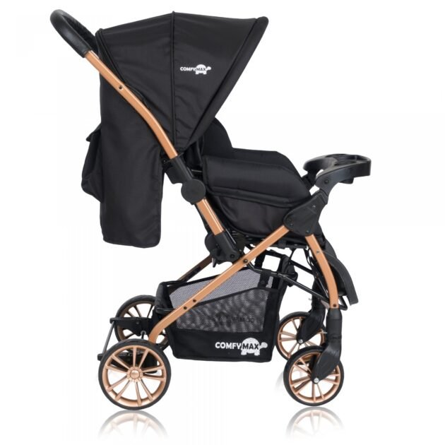 Comfymax Çift Yönlü Lüks Bebek Arabası - Black Thunder - Image 2