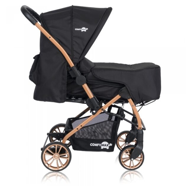 Comfymax Çift Yönlü Lüks Bebek Arabası - Black Thunder - Image 3