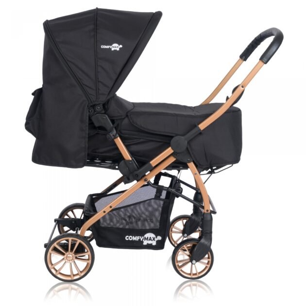 Comfymax Çift Yönlü Lüks Bebek Arabası - Black Thunder - Image 4