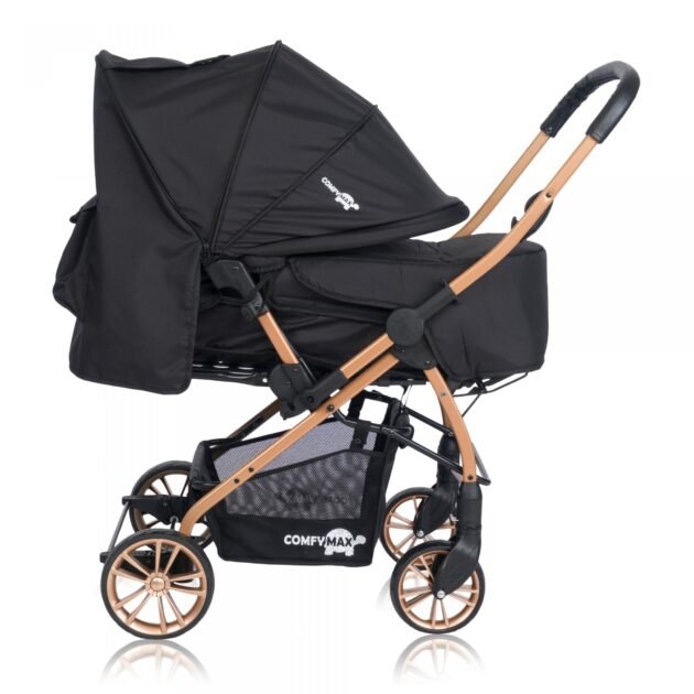 Comfymax Çift Yönlü Lüks Bebek Arabası - Black Thunder - Image 5