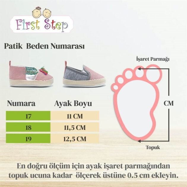 First Step Kedi Nakışlı Çizgili Patik - Kırmızı 12-16 Ay / No.19 - Image 4
