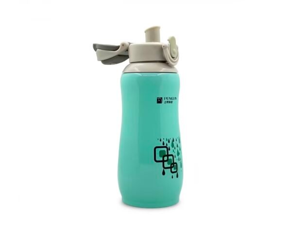 Sema Baby Penguen Kilitli Paslanmaz Çelik Bebek Termosu 600 Ml - Mavi - Image 2
