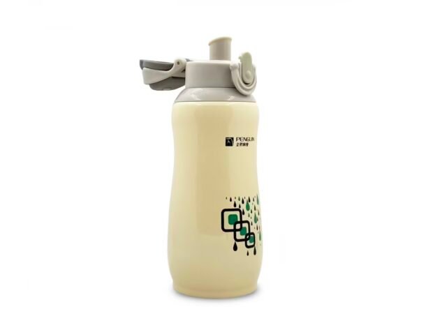 Sema Baby Penguen Kilitli Paslanmaz Çelik Bebek Termosu 600 Ml - Krem - Image 2