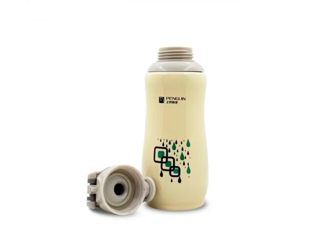 Sema Baby Penguen Kilitli Paslanmaz Çelik Bebek Termosu 600 Ml - Krem - Image 3