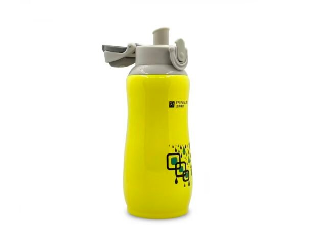 Sema Baby Penguen Kilitli Paslanmaz Çelik Bebek Termosu 600 Ml - Sarı - Image 2