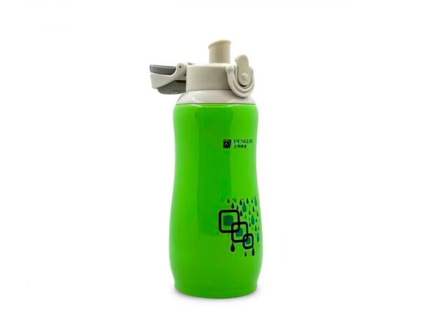 Sema Baby Penguen Kilitli Paslanmaz Çelik Bebek Termosu 600 Ml - Yeşil - Image 2
