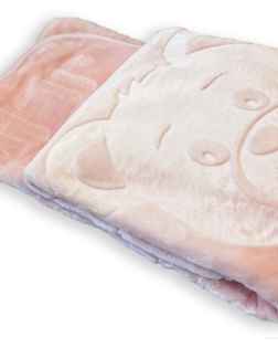 MiniGold Yenidoğan Peluş Battaniye - Ayıcık Pembe