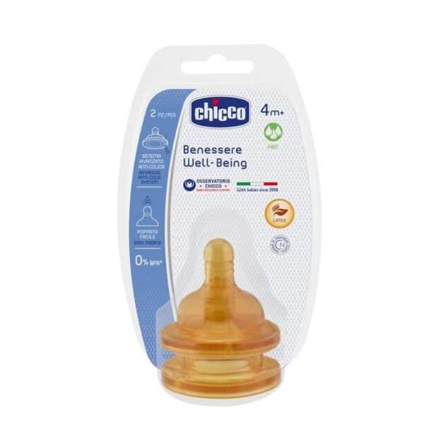 Chicco Biberon Emziği 4Ay+Hızlı Akış 2 Li Kauçuk