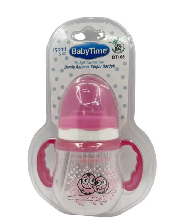 Baby Time Damla Akıtmaz Kulplu Bardak 150 Ml - Pembe