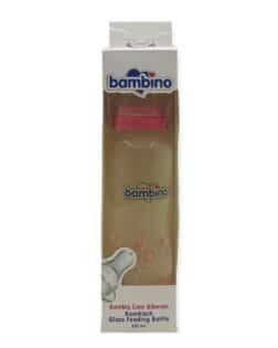 Bambino Bambiş Kiraz uçlu Cam Biberon 225 ml - Pembe