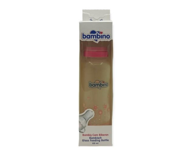 Bambino Bambiş Kiraz Uçlu Cam Biberon 225 Ml - Pembe