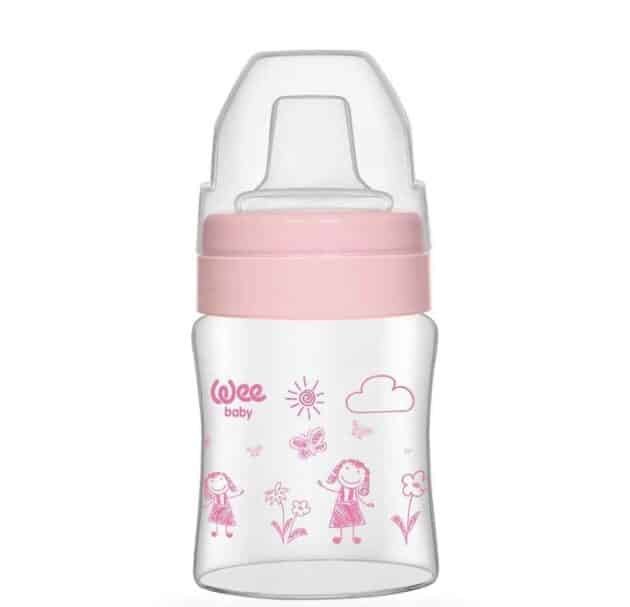 Wee Baby Isıya Dayanıklı Akıtmaz Cam Bardak 120 Ml - Pembe