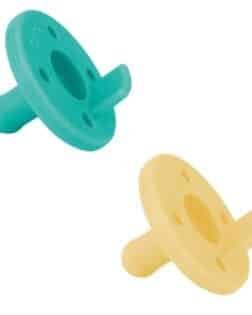 Oioi Ortodontik Silikon 2 li Emzik - Aqua Green & Yellow