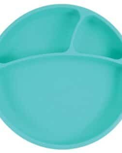 OiOi Porsiyon Vakum Tabanlı Silikon Tabak  - Aqua Green