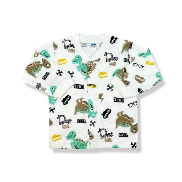 Sema Baby Sevimli Dino Bebek Pijama Takımı 6-9 Ay ( Yeşil - Kahve ) - Image 2