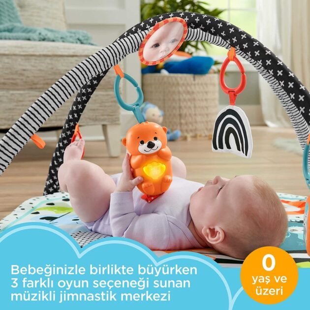 Fisher Price Neşeli Hayvanlar 3'Ü 1 Arada Jimnastik Merkezi Oyun Halısı - Image 2