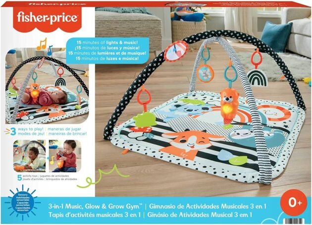 Fisher Price Neşeli Hayvanlar 3'Ü 1 Arada Jimnastik Merkezi Oyun Halısı - Image 7