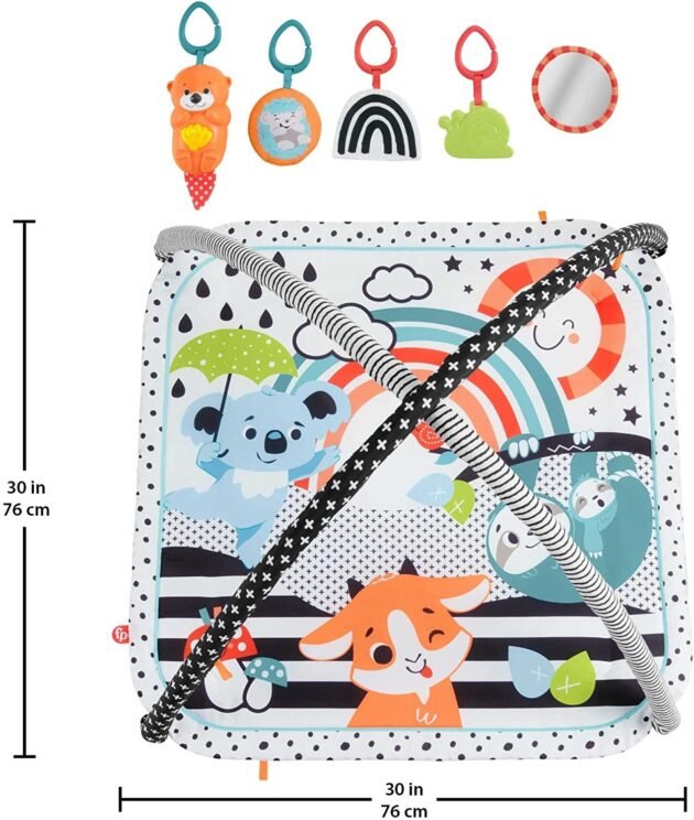 Fisher Price Neşeli Hayvanlar 3'Ü 1 Arada Jimnastik Merkezi Oyun Halısı - Image 8