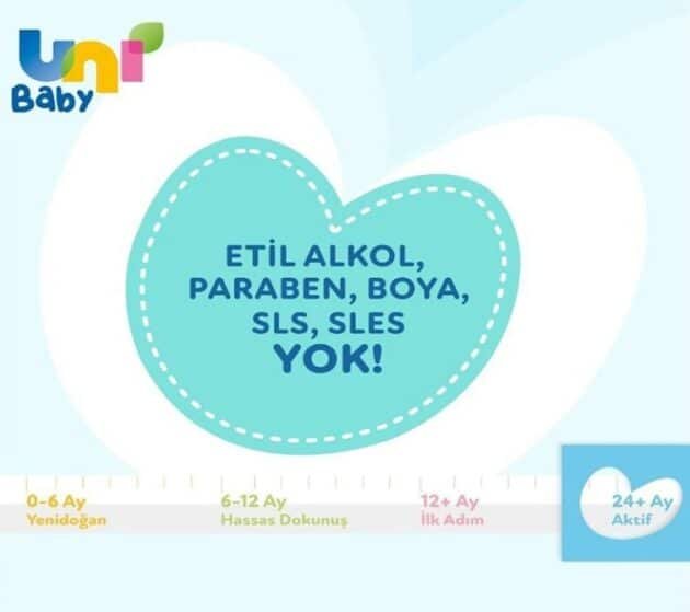 Uni Baby Aktif Sensitive Bebek Islak Mendil 24+ Ay 3X52 Adet - Image 3