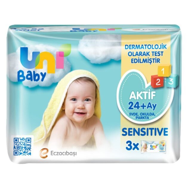 Uni Baby Aktif Sensitive Bebek Islak Mendil 24+ Ay 3X52 Adet