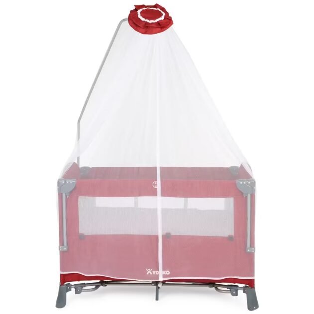 Yoyko Exclusive Comfort 8 in 1 Anne Yanı Park Yatak Oyun Parkı 70x110 - Bordo - Image 2