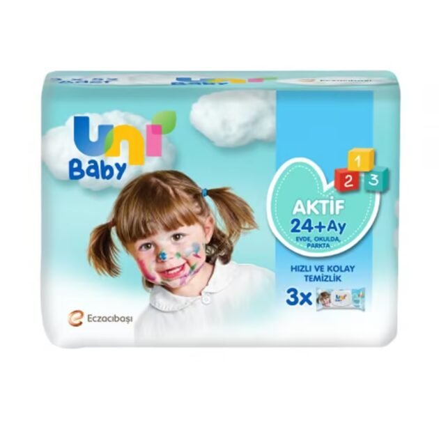 Uni Baby Aktif Bebek 3 Lü Islak Mendil 24+ Ay 3X52 Adet - Image 2