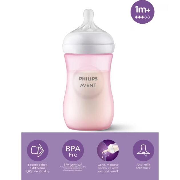 Philips Avent Natural Response Pp Pembe Biberon 1+ Ay 260 Ml Scy903/11 - Image 3