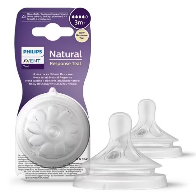 Philips Avent Natural Response 2'Li Biberon Emziği, 4 Numara, 3 Ay+