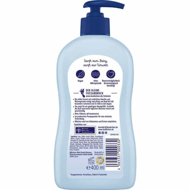 Bübchen Yenidoğan Sensitive Bebek Yıkama Jeli 400 Ml - Image 2