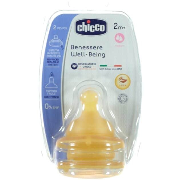 Chicco Biberon Emziği 2 Ay+2Li Orta Akış Kauçuk