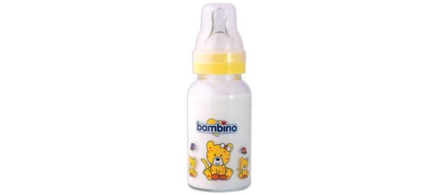 Bambino Desenli Silikon Kiraz uçlu Cam Biberon - Image 2