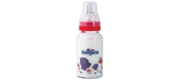 Bambino Desenli Silikon Kiraz uçlu Cam Biberon - Image 3