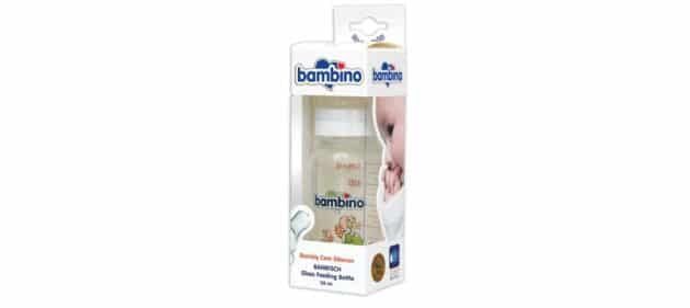 Bambino Desenli Silikon Kiraz uçlu Cam Biberon - Image 4