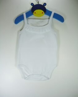 Sema Baby Penye ip Askılı Badi (Body) - Beyaz 3-6 Ay