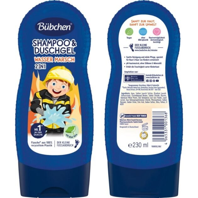 Bübchen Çocuk Şampuan&Amp;Duş Jeli 2 In 1 Wasser Marsch 230 Ml - Image 2