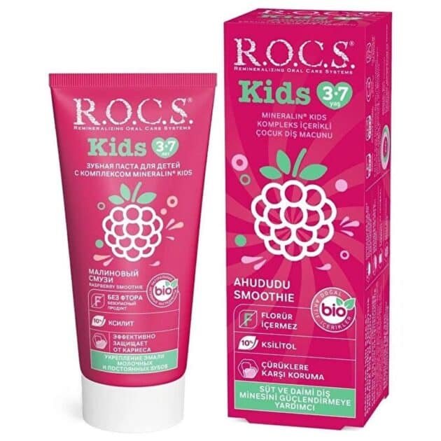 Rocs Junior Ahududu Smoothie 3-7 Yaş Florürsüz Diş Macunu 45 Ml