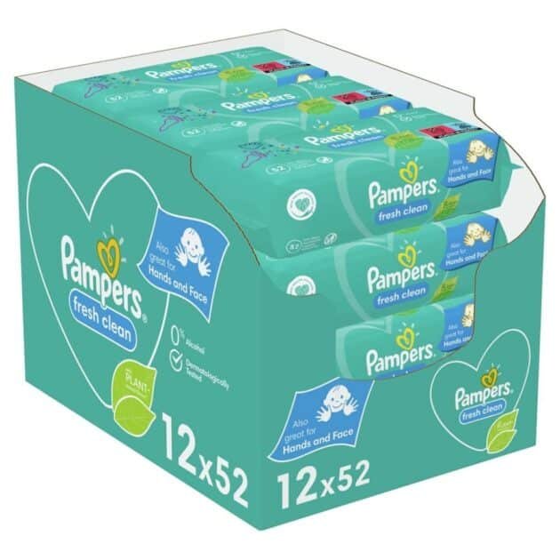 Prima Pampers Baby Yenidoğan Fresh Clean Islak Havlu 52X12 Adet (624 Yaprak)